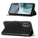 For Motorola Moto G62 5G Embossed Butterfly Flip Leather Phone Case(Black)