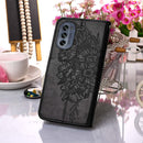 For Motorola Moto G62 5G Embossed Butterfly Flip Leather Phone Case(Black)