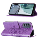 For Motorola Moto G62 5G Embossed Butterfly Flip Leather Phone Case(Purple)