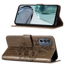 For Motorola Moto G62 5G Embossed Butterfly Flip Leather Phone Case(Grey)