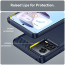 For Motorola Edge 30 Fusion/Moto S30 Pro Brushed Texture Carbon Fiber TPU Phone Case(Blue)