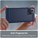 For Motorola Edge 30 Fusion/Moto S30 Pro Brushed Texture Carbon Fiber TPU Phone Case(Blue)