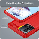 For Motorola Edge 30 Fusion/Moto S30 Pro Brushed Texture Carbon Fiber TPU Phone Case(Red)