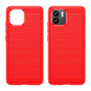 For Xiaomi Redmi A1 Brushed Texture Carbon Fiber TPU Phone Case(Red)