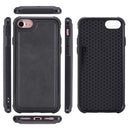 For iPhone 7 / 8 Magnetic Shockproof PC + TPU + PU Leather Protective Case(Black)