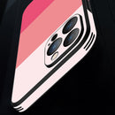 For iPhone 14 Pro Tricolor Gradient Lambskin Phone Case(Cyan-blue)