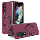 For Samsung Galaxy Z Fold4 Magsafe Magnetic Folding PC Phone Case(Wine Red)