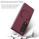 For Samsung Galaxy Z Fold4 Magsafe Magnetic Folding PC Phone Case(Wine Red)