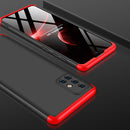 For Galaxy A71 GKK Three Stage Splicing Full Coverage PC Case(Black+Red)