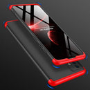 For Galaxy A71 GKK Three Stage Splicing Full Coverage PC Case(Black+Red)