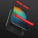For Galaxy A71 GKK Three Stage Splicing Full Coverage PC Case(Black+Red)