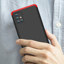 For Galaxy A71 GKK Three Stage Splicing Full Coverage PC Case(Black+Red)
