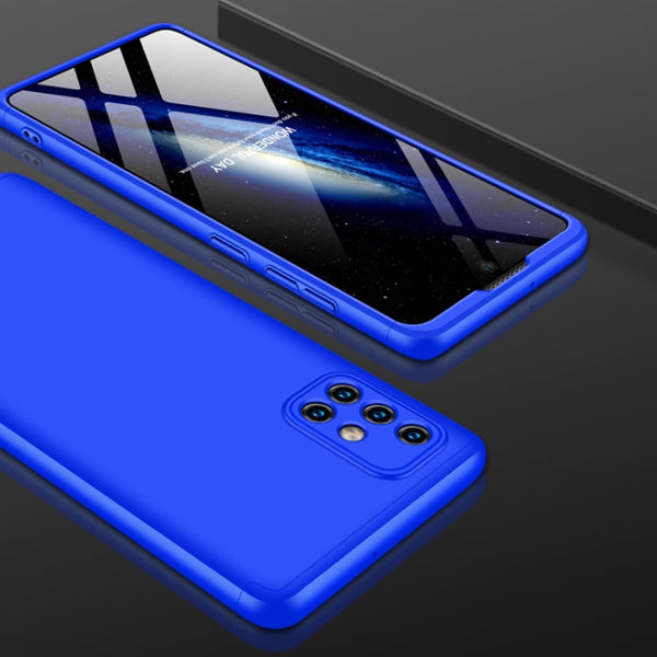 For Galaxy A71 GKK Three Stage Splicing Full Coverage PC Case(Blue)