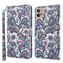 For Motorola Moto G32 3D Painting Pattern TPU + PU Leather Phone Case(Swirl Pattern)