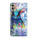 For Motorola Moto G32 3D Painting Pattern TPU + PU Leather Phone Case(Watercolor Owl)