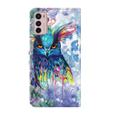 For Motorola Moto G42 3D Painting Pattern TPU + PU Leather Phone Case(Watercolor Owl)