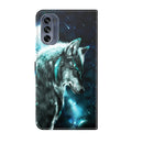 For Motorola Moto G62 3D Painting Pattern TPU + PU Leather Phone Case(Wolf)