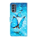 For Motorola Moto G62 3D Painting Pattern TPU + PU Leather Phone Case(Three Butterflies)