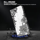 For Motorola Moto G62 3D Painting Pattern TPU + PU Leather Phone Case(Diagonal Black Flower)
