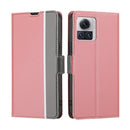 For Motorola Edge X30 Pro 5G / Edge 30 Ultra Twill Texture Side Buckle Leather Phone Case(Pink)