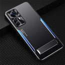 For Xiaomi Redmi K50 Ultra / 12T / 12T Pro Blade Series TPU + Titanium Alloy with Holder Phone Case(Black Blue)