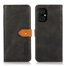For Xiaomi Poco M4 5G/M5 5G KHAZNEH Dual-color Cowhide Texture Flip Leather Phone Case(Black)