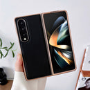 For Samsung Galaxy Z Fold4 Skyline Series Nano Electroplating PU Phone Case(Black)
