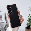 For Samsung Galaxy Z Fold4 Skyline Series Nano Electroplating PU Phone Case(Black)