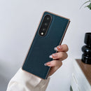 For Samsung Galaxy Z Fold4 Skyline Series Nano Electroplating PU Phone Case(Green)