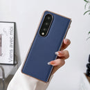 For Samsung Galaxy Z Fold4 Skyline Series Nano Electroplating PU Phone Case(Sky Blue)