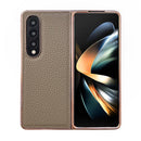 For Samsung Galaxy Z Fold4 Star Series Nano Electroplating PU Phone Case(Elephant Grey)