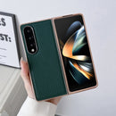 For Samsung Galaxy Z Fold4 Star Series Nano Electroplating PU Phone Case(Forest Green)