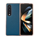 For Samsung Galaxy Z Fold4 Star Series Nano Electroplating PU Phone Case(Blue)