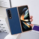 For Samsung Galaxy Z Fold4 Star Series Nano Electroplating PU Phone Case(Blue)