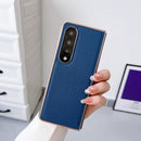 For Samsung Galaxy Z Fold4 Star Series Nano Electroplating PU Phone Case(Blue)