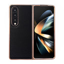 For Samsung Galaxy Z Fold4 Star Series Nano Electroplating PU Phone Case(Black)