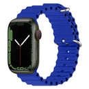 Ocean Silicone Watch Band for Apple Watch Series 8&7 41mm / SE 2&6&SE&5&4 40mm / 3&2&1 38mm (Sapphire Blue)
