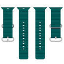 Ocean Silicone Watch Band for Apple Watch Series 8&7 41mm / SE 2&6&SE&5&4 40mm / 3&2&1 38mm (Dark Green)