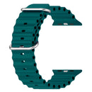 Ocean Silicone Watch Band for Apple Watch Series 8&7 41mm / SE 2&6&SE&5&4 40mm / 3&2&1 38mm (Dark Green)