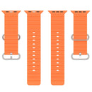 Ocean Silicone Watch Band for Apple Watch Series 8&7 41mm / SE 2&6&SE&5&4 40mm / 3&2&1 38mm (Orange)