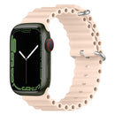 Ocean Silicone Watch Band for Apple Watch Series 8&7 41mm / SE 2&6&SE&5&4 40mm / 3&2&1 38mm (Light Pink)