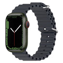 Ocean Silicone Watch Band for Apple Watch Series 8&7 41mm / SE 2&6&SE&5&4 40mm / 3&2&1 38mm (Midnight)