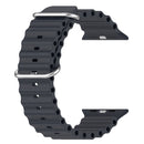 Ocean Silicone Watch Band for Apple Watch Series 8&7 41mm / SE 2&6&SE&5&4 40mm / 3&2&1 38mm (Midnight)