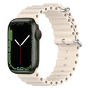 Ocean Silicone Watch Band for Apple Watch Series 8&7 41mm / SE 2&6&SE&5&4 40mm / 3&2&1 38mm (Starlight)