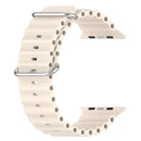 Ocean Silicone Watch Band for Apple Watch Series 8&7 41mm / SE 2&6&SE&5&4 40mm / 3&2&1 38mm (Starlight)