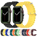 Ocean Silicone Watch Band for Apple Watch Series 8&7 41mm / SE 2&6&SE&5&4 40mm / 3&2&1 38mm (Starlight)