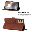 For Motorola Moto G32 Crossbody 3D Embossed Flip Leather Phone Case(Brown)
