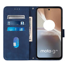 For Motorola Moto G32 Crossbody 3D Embossed Flip Leather Phone Case(Blue)