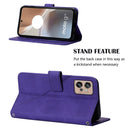 For Motorola Moto G32 Crossbody 3D Embossed Flip Leather Phone Case(Purple)