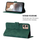 For Motorola Moto G32 Crossbody 3D Embossed Flip Leather Phone Case(Dark Green)